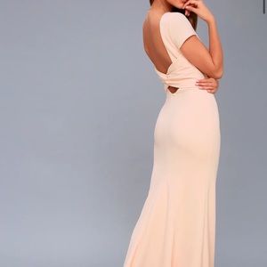 Lulus pink open back formal maxi dress